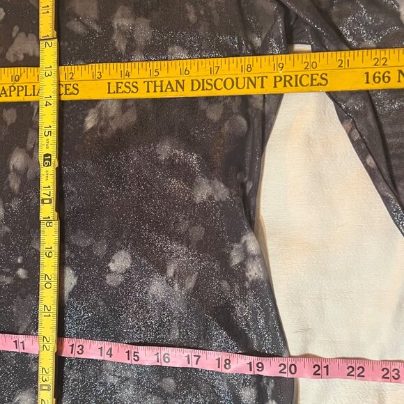 NWT Bar III Alexa Dye Women XL Black Gray Metallic Sheer Maxi Dress Career - Picture 16 of 16